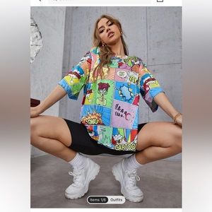 💥 SHEIN, Pop Art Print Tee, Large 💥